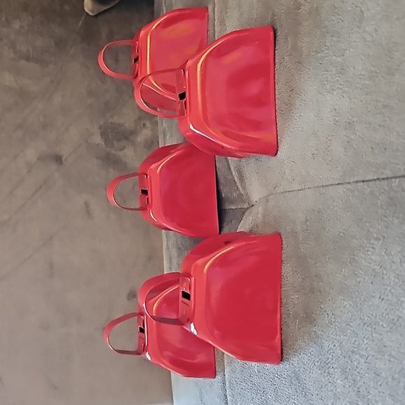 NFL Denver "BRONCOS" Lot of 5- Red 3 in. New Team Spirit Cowbells HANDMADE - Picture 4 of 6